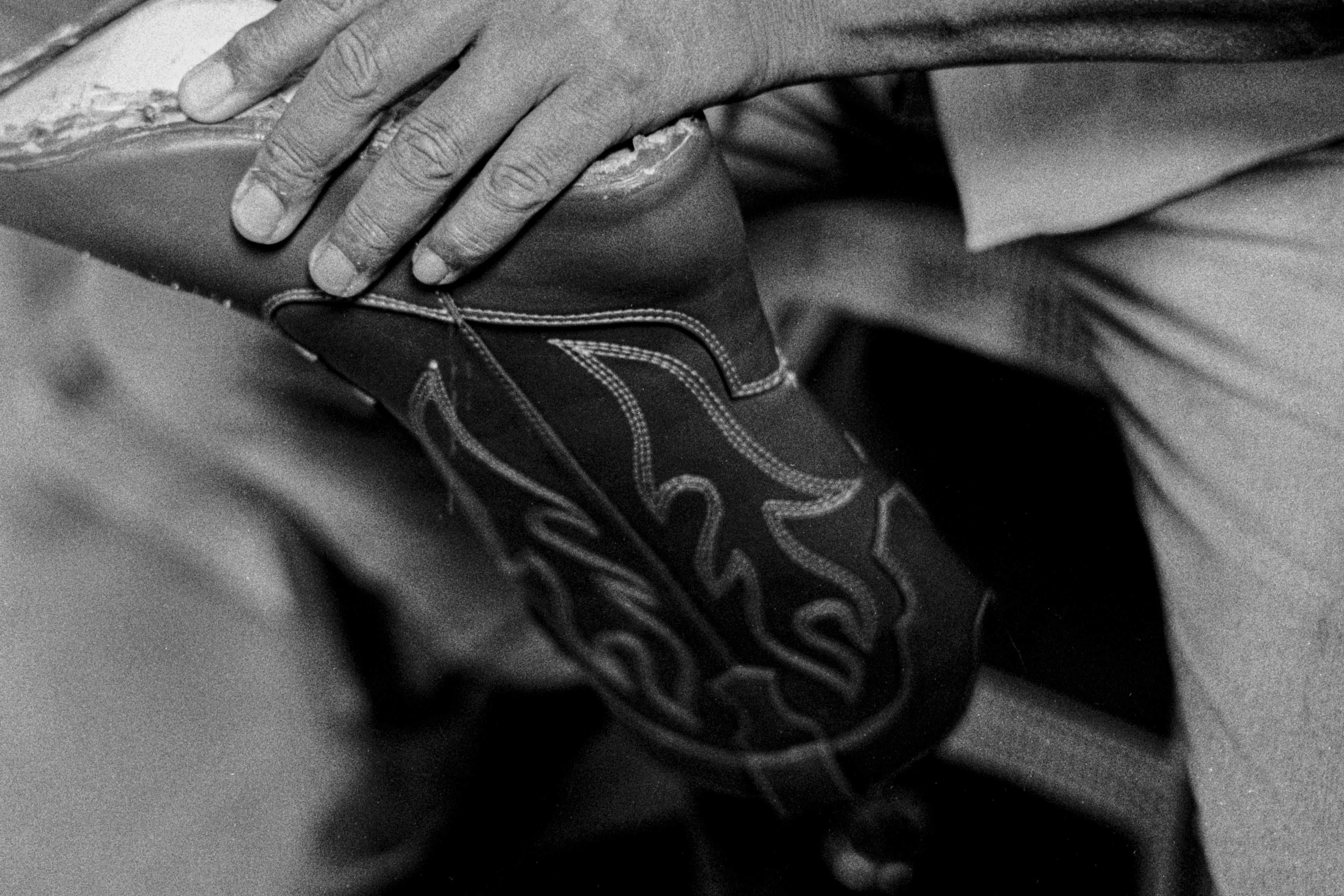 COWBOY BOOT, IS MADE OF.